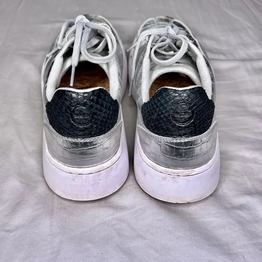 Woden Ydun Croc Print Metallic Trainers Women's 9.5